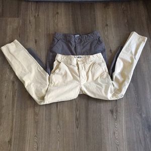 2 pairs Vans boys flat front, casual pants